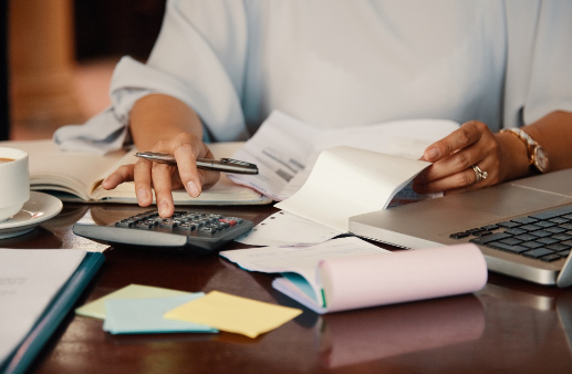 woman managing home utility bills